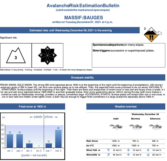 Lexicon: avalanche report