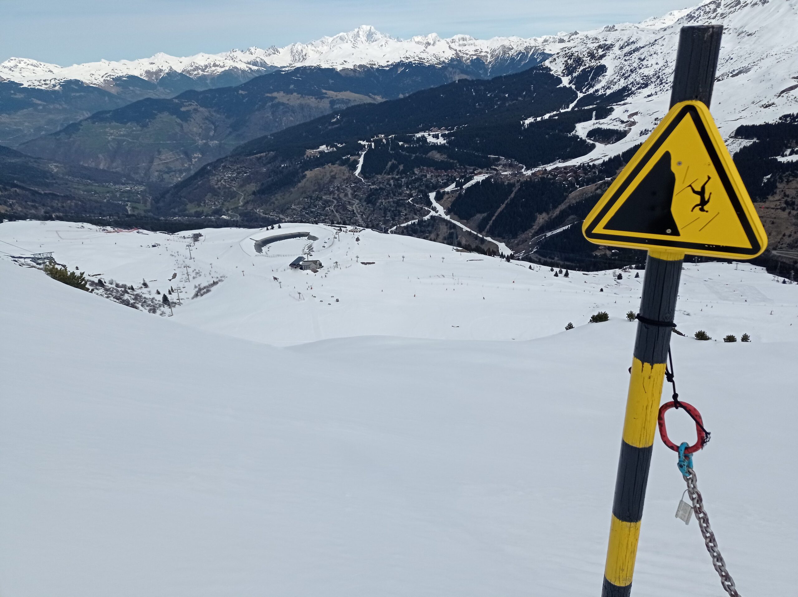 Looking down the line with the top of the Legends chairlift in the background.