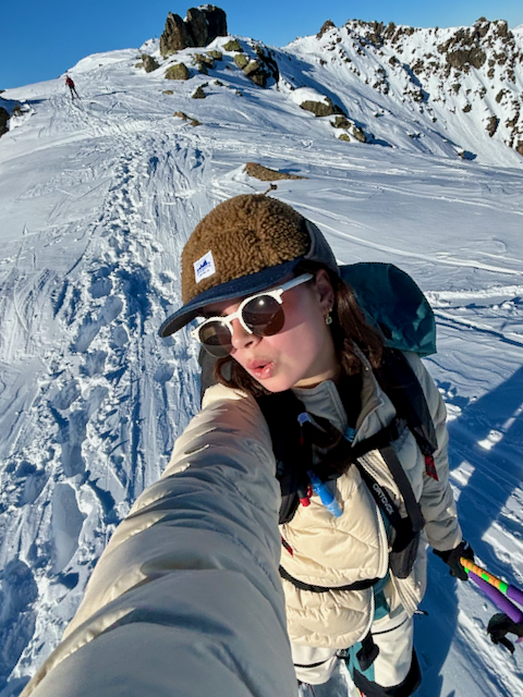 Skining along the 'Aiguille Du Fruit' ridge