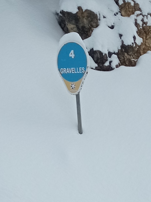 The No. 4 piste marker is skiers left as you descend the piste. The drop in is directly opposite.